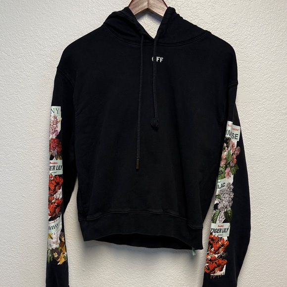 Off-White Virgil Abloh Flower Shop Crop Hoodie size small - Picture 6 of 13